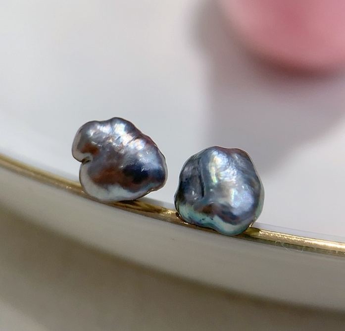 Pair of loose baroque freshwater pearls